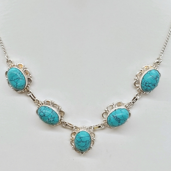 Quality vtg turquoise silver necklace - Picture 4 of 4